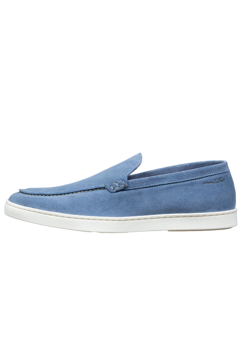 Lugano Slipper aus blauem Wildleder