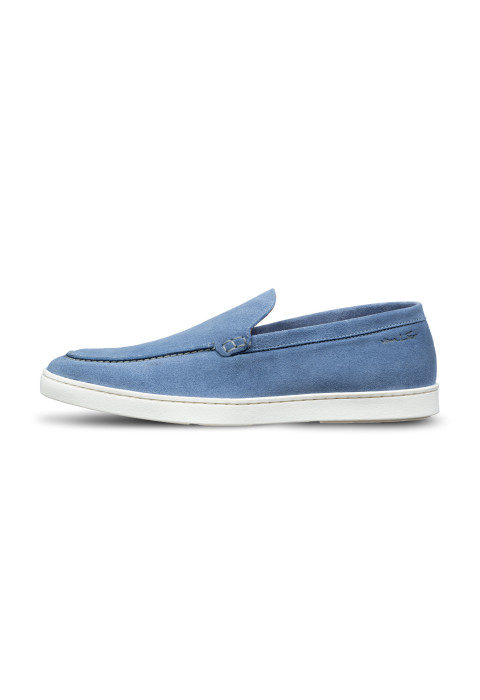 Lugano Slipper aus blauem Wildleder