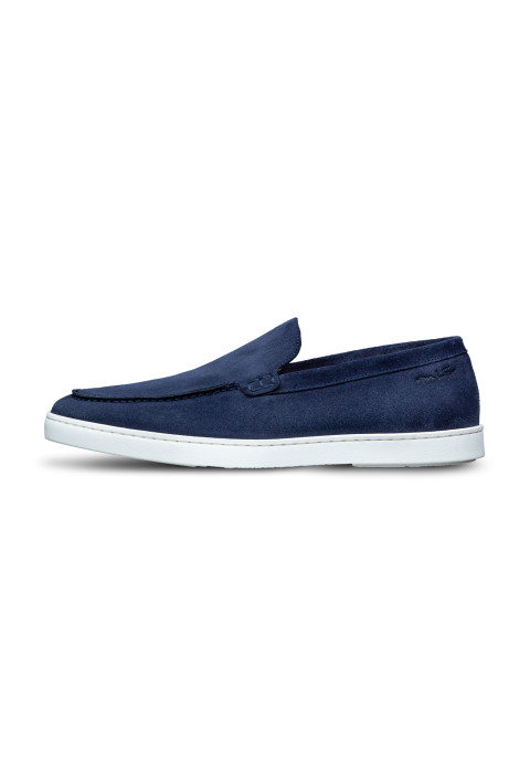 Lugano Slipper aus blauem Wildleder