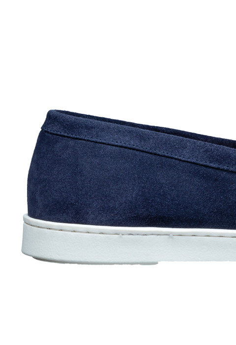 Lugano Slipper aus blauem Wildleder