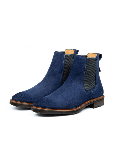 Rigi Chelseastiefel aus blauem Wildleder