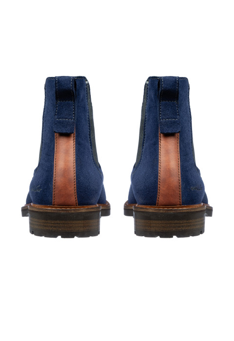 Rigi Chelseastiefel aus blauem Wildleder