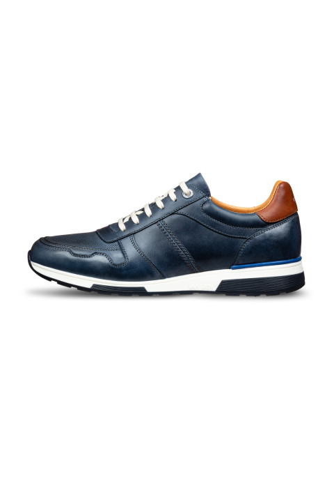 Blauer Positano-Sneaker aus glattem Leder