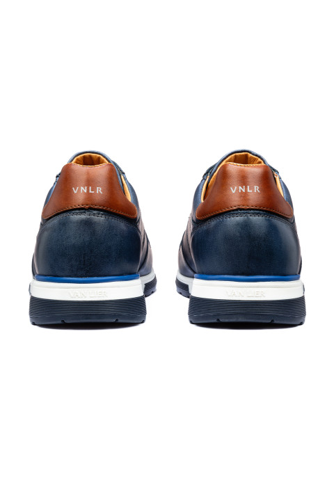 Blauer Positano-Sneaker aus glattem Leder