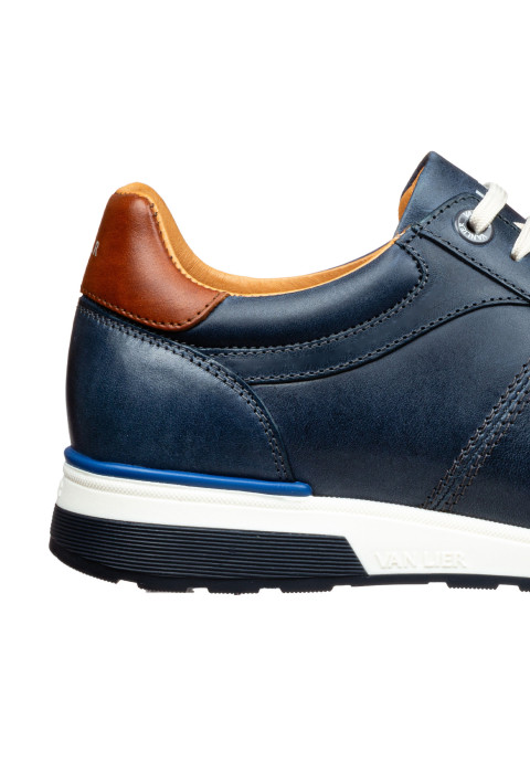 Blauer Positano-Sneaker aus glattem Leder