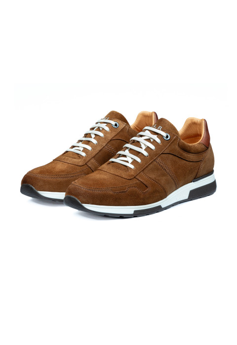 Positano Turnschuh aus cognacfarbenem Wildleder