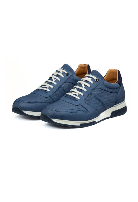 Blauer Positano-Sneaker aus Nubukleder