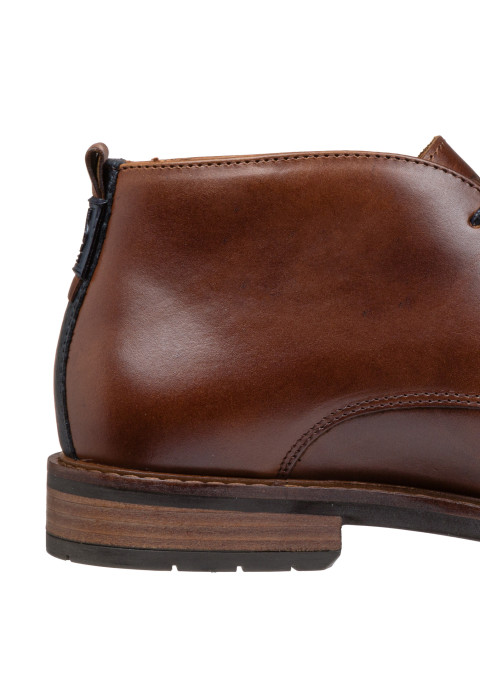  Brauner Boston-Stiefel aus cognacfarbenem Glattleder