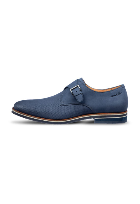 Blauer Amalfi-Schnallenschuh aus Glattleder