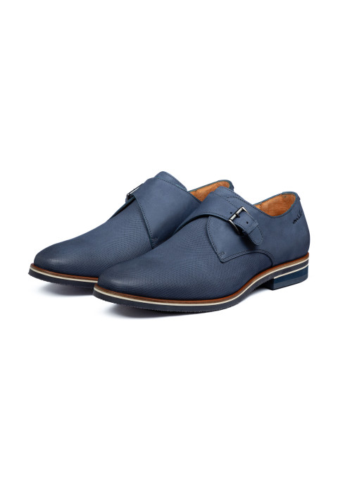 Blauer Amalfi-Schnallenschuh aus Glattleder