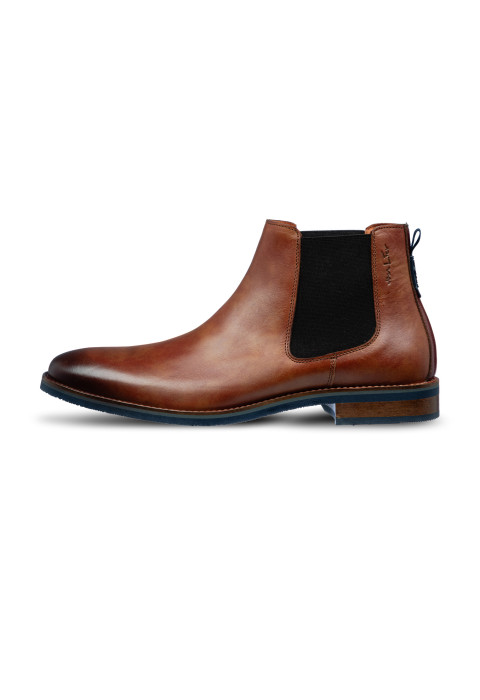 Amalfi Chelsea-Stiefel aus hellcognacfarbenem Glattleder