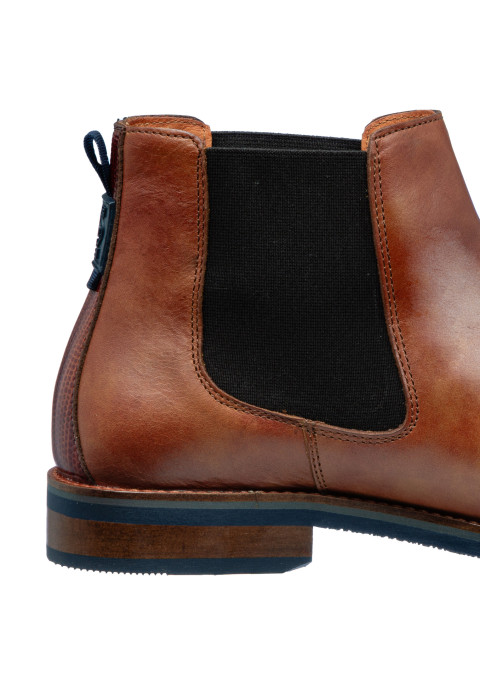 Amalfi Chelsea-Stiefel aus hellcognacfarbenem Glattleder