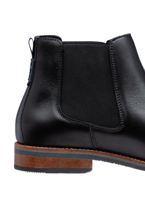 Schwarzer Amalfi-Chelsea-Stiefel aus glattem Leder