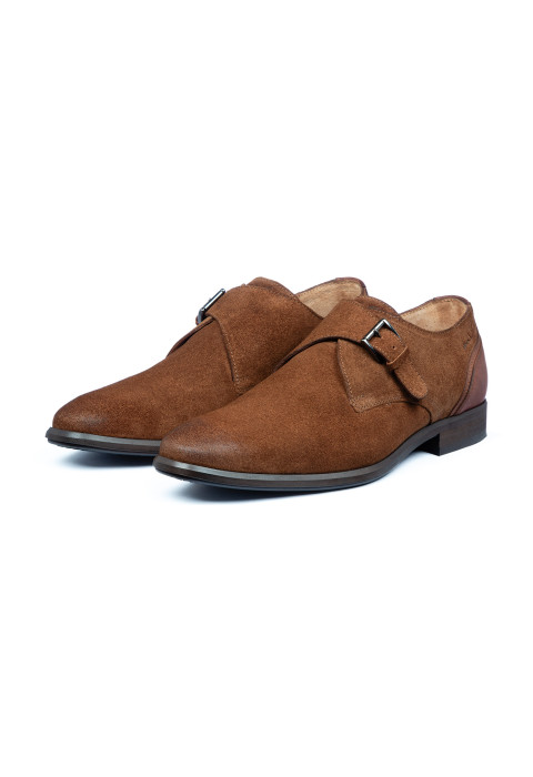 Cognacfarbener Wildleder-Schnallenschuh Erasmo