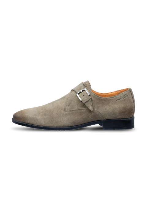 Riva-Schnallenschuh aus Wildleder in Taupe