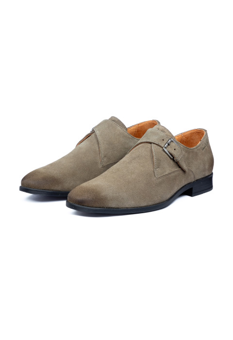 Riva-Schnallenschuh aus Wildleder in Taupe