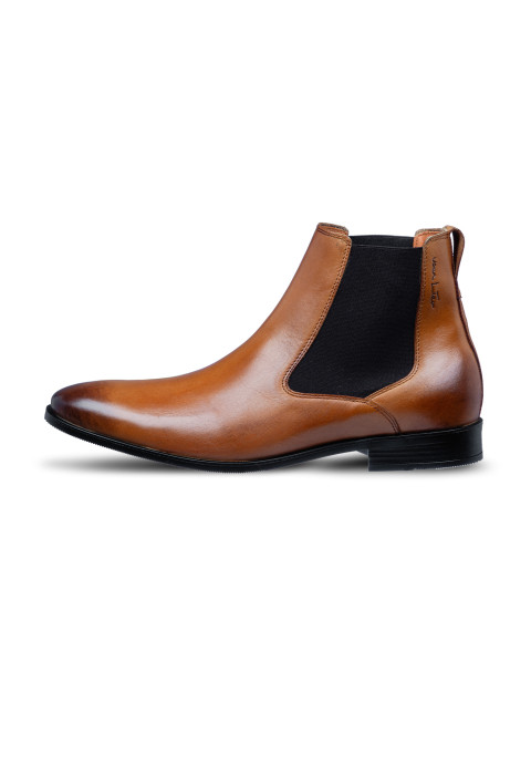 Riva Chelsea-Stiefel aus cognacfarbenem Glattleder