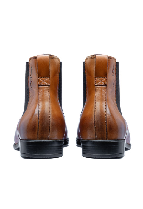 Riva Chelsea-Stiefel aus cognacfarbenem Glattleder